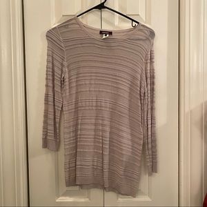 Light gray striped sheer top
